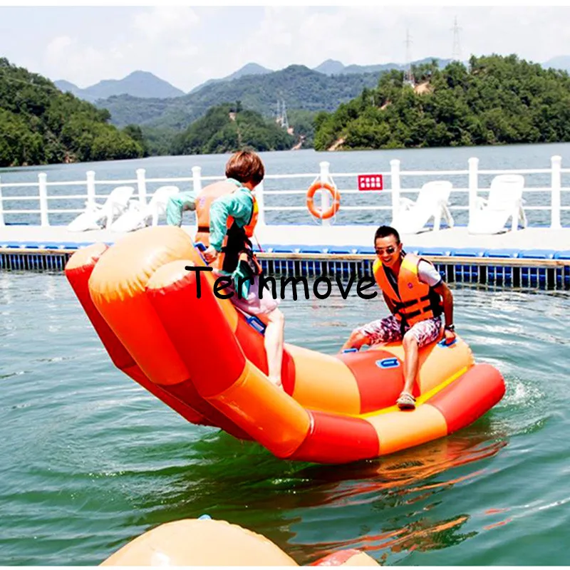 

inflatable water floating seesaw for water park for water sports pvc air water totter single line double lines seesaw rocker