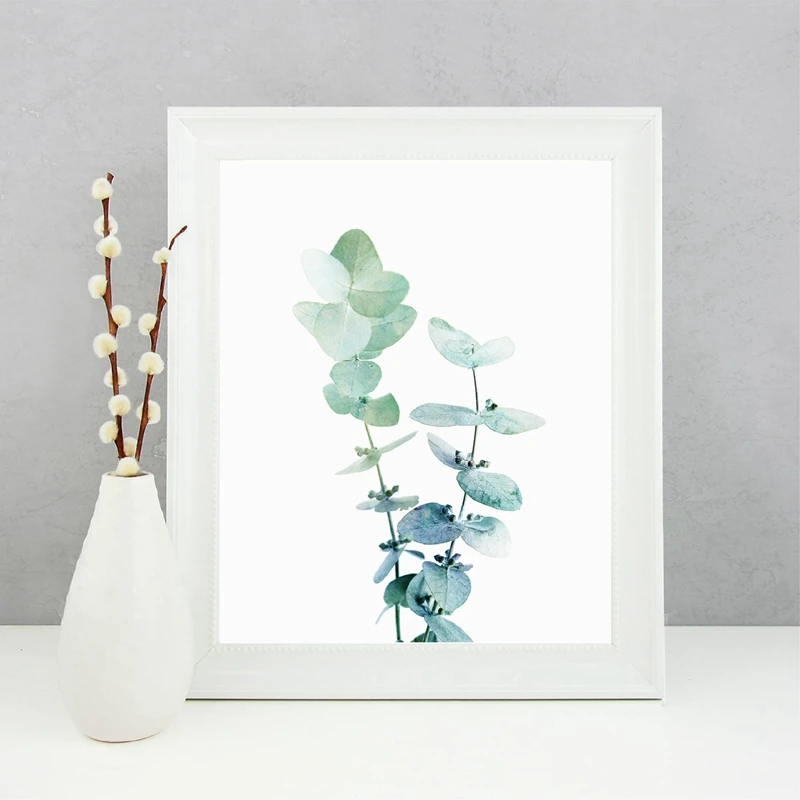 Australian Eucalyptus Leaf Poster Print , Modern Botanical Plant Photography Wall Art Canvas Painting Picture Home Wall Decor