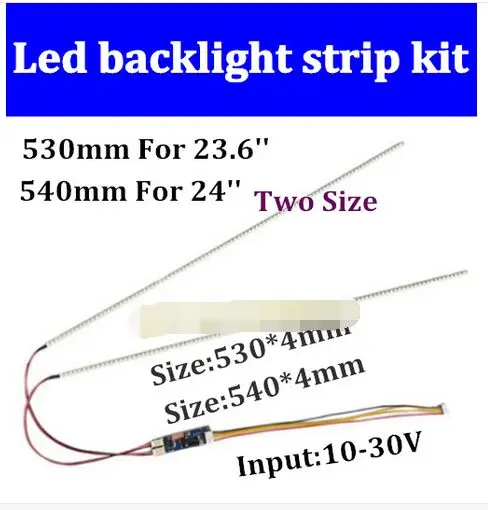 

20PCS 23.6" 530mm 20PCS 540mm 24" Adjustable brightness led backlight strip kit,Update inch LCD ccfl panel to LED backlight