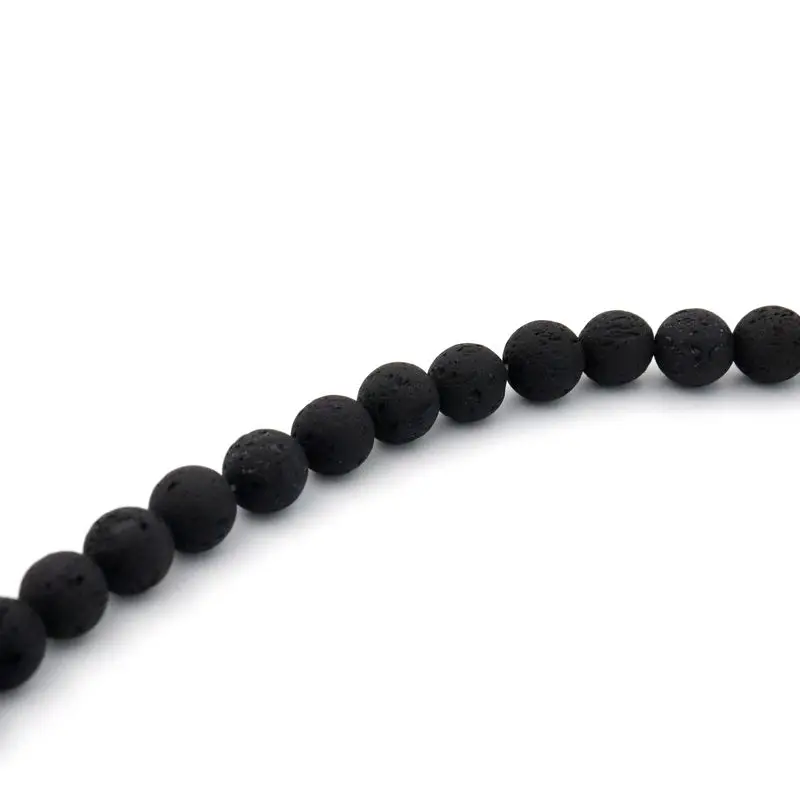 4mm/6mm/8mm/10mm/12mm Lose Spacer Vulkanstein Perlen für Schmuck Finden Halskette Armband DIY Handgemachten Schmuck Zubehör – Detail 5