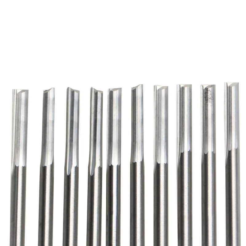 

10pcs 3.175*3.0*17mm Two Straight Flutes Milling Cutter, Carbide Cutting Tools, End Mill Cutters, Router Bits For Wood