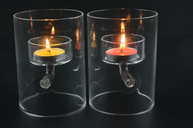 1PC European glass candlestick romantic elegant transparent home creative glass candle holder hot selling JY 1179