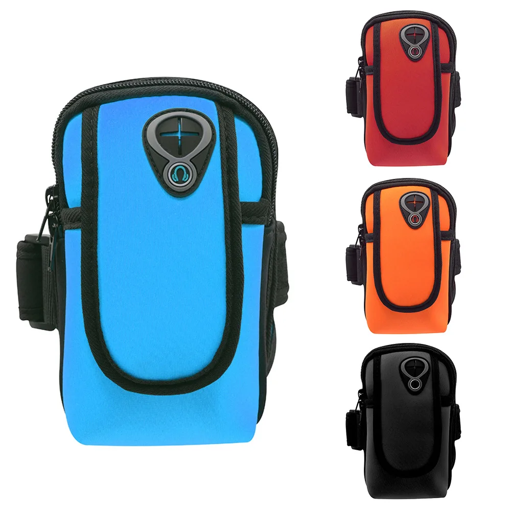 FOCUSIGN 6Inch Outdoor Sports Arm Bag Waterproof Unisex Arm Bag Running fitness Mobile Phone Zipper Bag Case Holder Portable