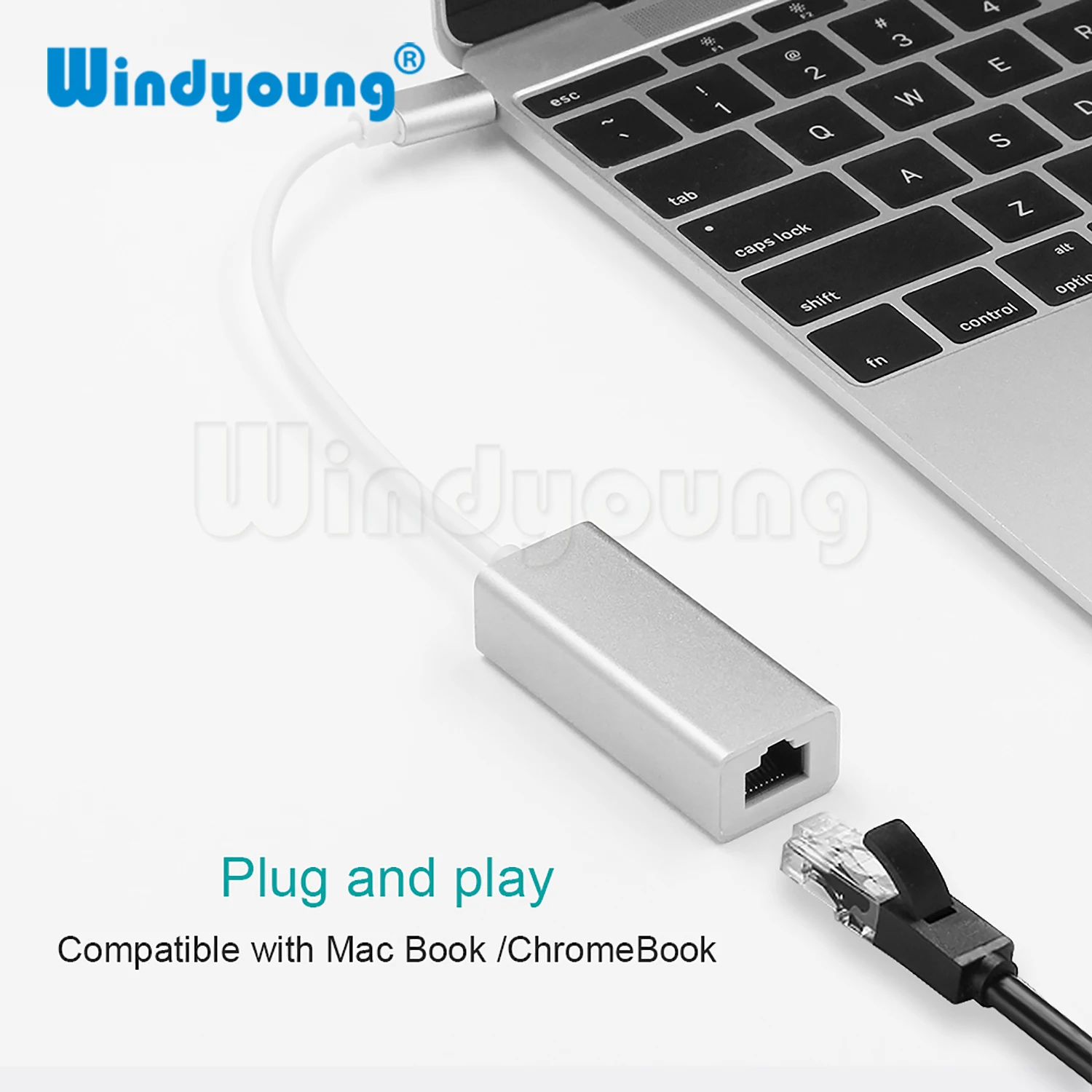 Type C to RJ45 Lan Adapter USB C to Ethernet Adapter 10/100Mbps USB Type-C Network Card USB C to Ethernet for MacBook Chromebook