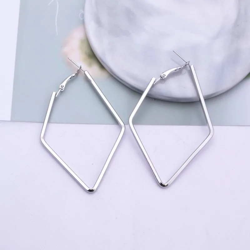 Trend Geometric Rhombus Square Stud Earrings For Women Wedding Statement Punk Party Jewelry Gift Minimalist Brincos