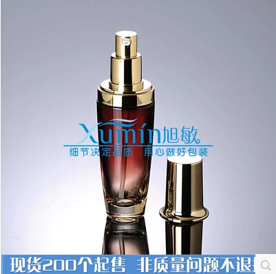 E2 Capacity 50ml  200pcs/lot Red satin black bottle, bottle pressure mercury lotion bottle ,glass red gpump bottle