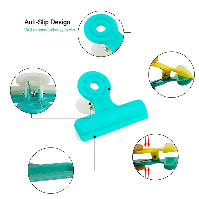 8 Teile/los Multifunktions Tasche Chip Clips, Frische Lebensmittel Clips, Foto Datei Klemmen, Verschiedene Farben Luft Engen Dichtung Griff für Küche Dichtung – Detail 14
