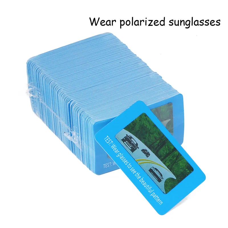 BerWer Wholesale 100 Pieces/Lot TAC Polarized Lens Test Card for Testing Polarizing Sunglasses Men Women
