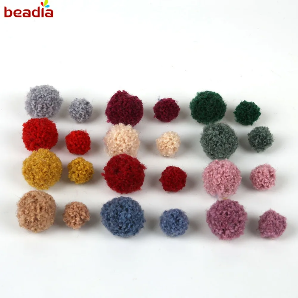 10 Uds. De pompones suaves de 15mm y 20mm, pompones de felpa esponjosos, cuentas de bolas para manualidades, bola de piel DIY, pendientes colgantes hechos a mano, manualidades, decoración del hogar
