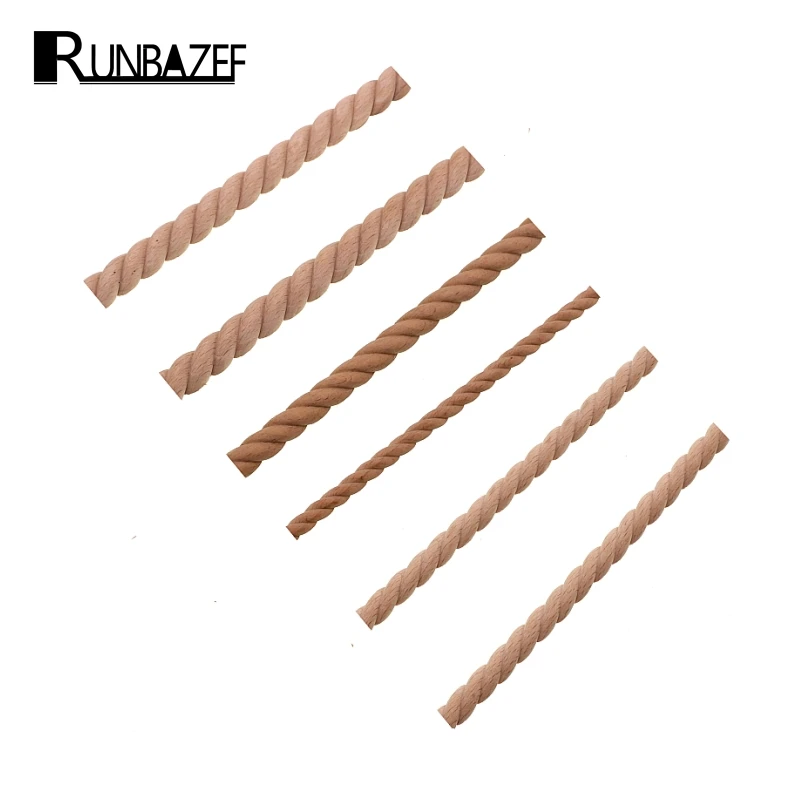 RUNBAZEF Wooden Carved Woods Twist Lines Style Decorative Indoor Door Semi Home Decoration Accessories Figurines Miniatures