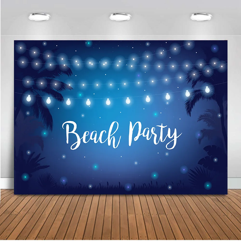 

Summer Holiday Beach Party Decoration Banner Night Backdrop for Photography Gliiter Photo Shoot Background Studio 520