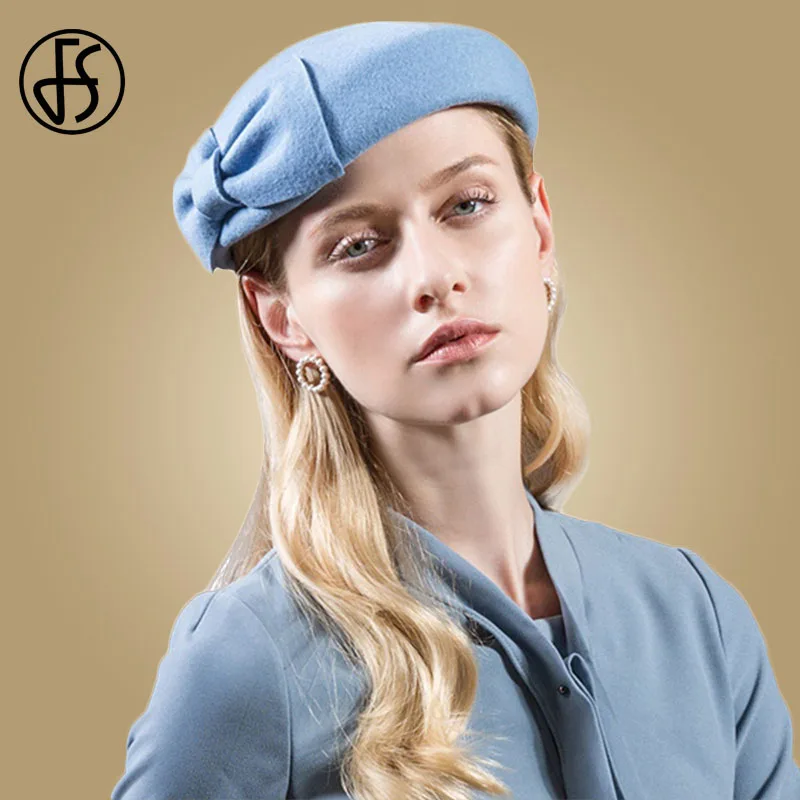 1674 Wool Felt Small Top Fascinators Beret Hats For Women Ladies Female Small Top Pillbox Hats for Women Ladies Elegant Millinery  main image 3