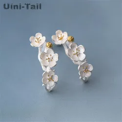 Uini-Tail classic hot 925 Tibetan silver romantic cherry small fresh temperament earrings fashion high quality jewelry  ED156