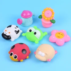 Jouets de Bain en Caoutchouc Souple pour Bébé, Modèle d'Animaux Colorés, Pulvérisation d'Eau Sonore, Cadeau de Plage pour Nourrissons et Enfants