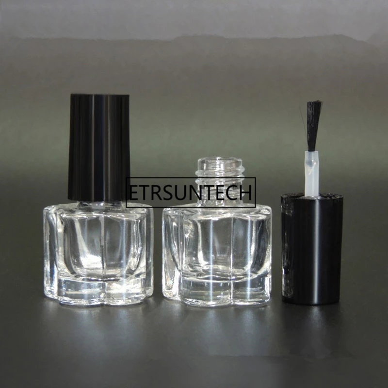 5ml Empty Nail Polish Plum Shape Bottle &Small Brush Nail Art Container Glass Nail Oil Bottles F1302