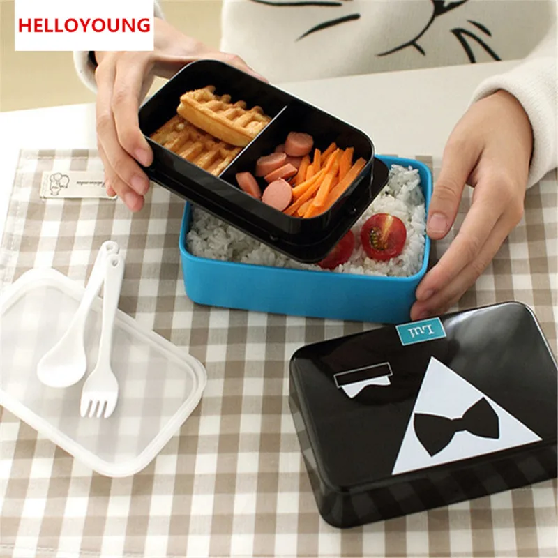 

CJ006 Bento Boxes Japanese Style Lunchbox French romantic and lovely Microwave Dinnerware Sets Food Container Large Meal Box