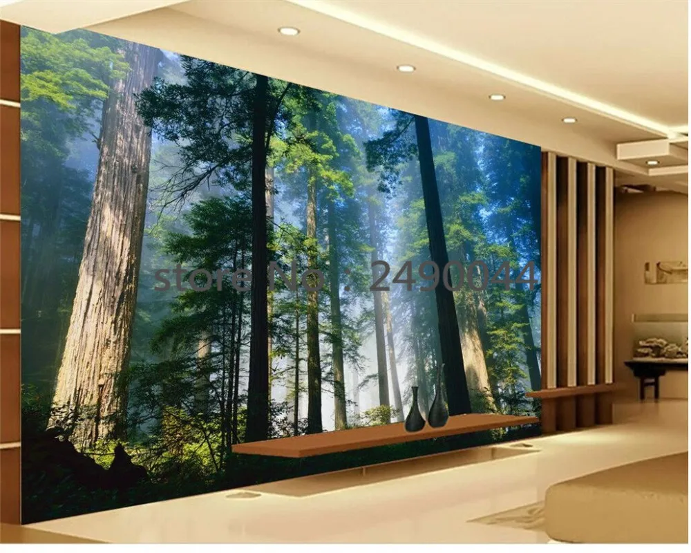 Customize any size photo wallpaper forest trees sitting room bedroom wall mural wallpaper photo background 3d wallpaper