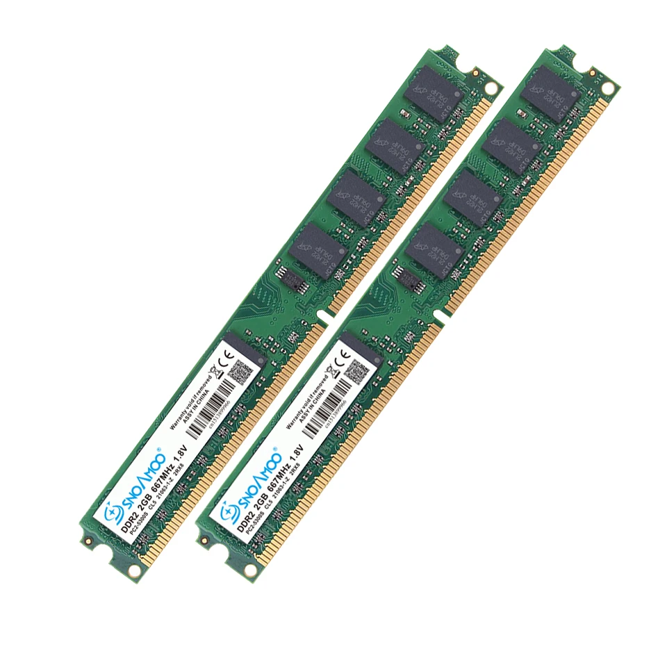 SNOAMOO Desktop PC RAMs DDR2 1G/2GB 667MHz PC2-5300s 800MHz PC2-6400S DIMM Non-ECC 240-Pin 1.8V For Intel Computer Memory