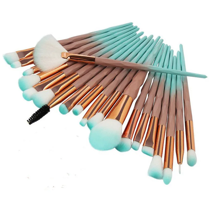 20 ピース/セットメイクブラシセット彫刻化粧ブラシアイシャドウアイライナーまつげパウダーブラシツールドロップシッピング