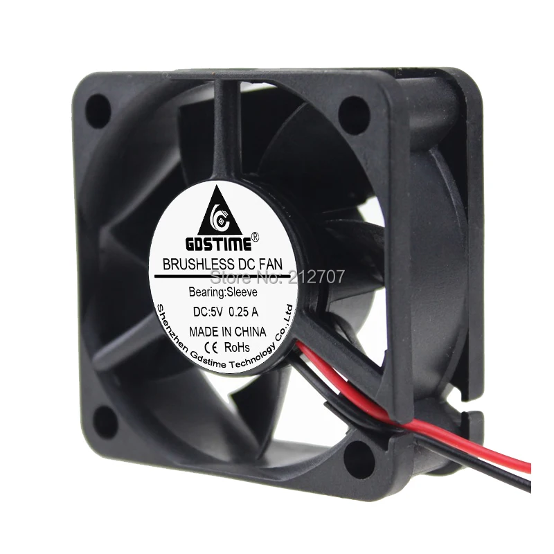 

5 Pieces/lot Gdstime 2Pin 50x50x20mm 5020 Mini Brushless 5V Brushless DC Cooling Fan 50mm