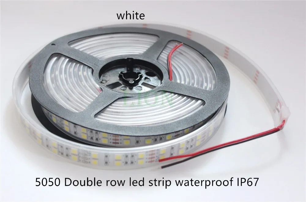 1/2/3/4/5m 5050 dwurzędowe taśmy LED RGB, biały, ciepły biały wodoodporny IP20/67 5050 SMD 120 leds/m 600LED/5m, darmowa wysyłka