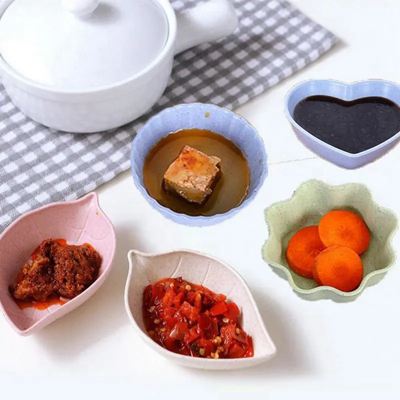 Creative Dish Baby Kid Bowl Wheat Straw Soy Sauce Dish Rice Bowl Plate Sub - plate Japanese Tableware Food Container Salad Plate