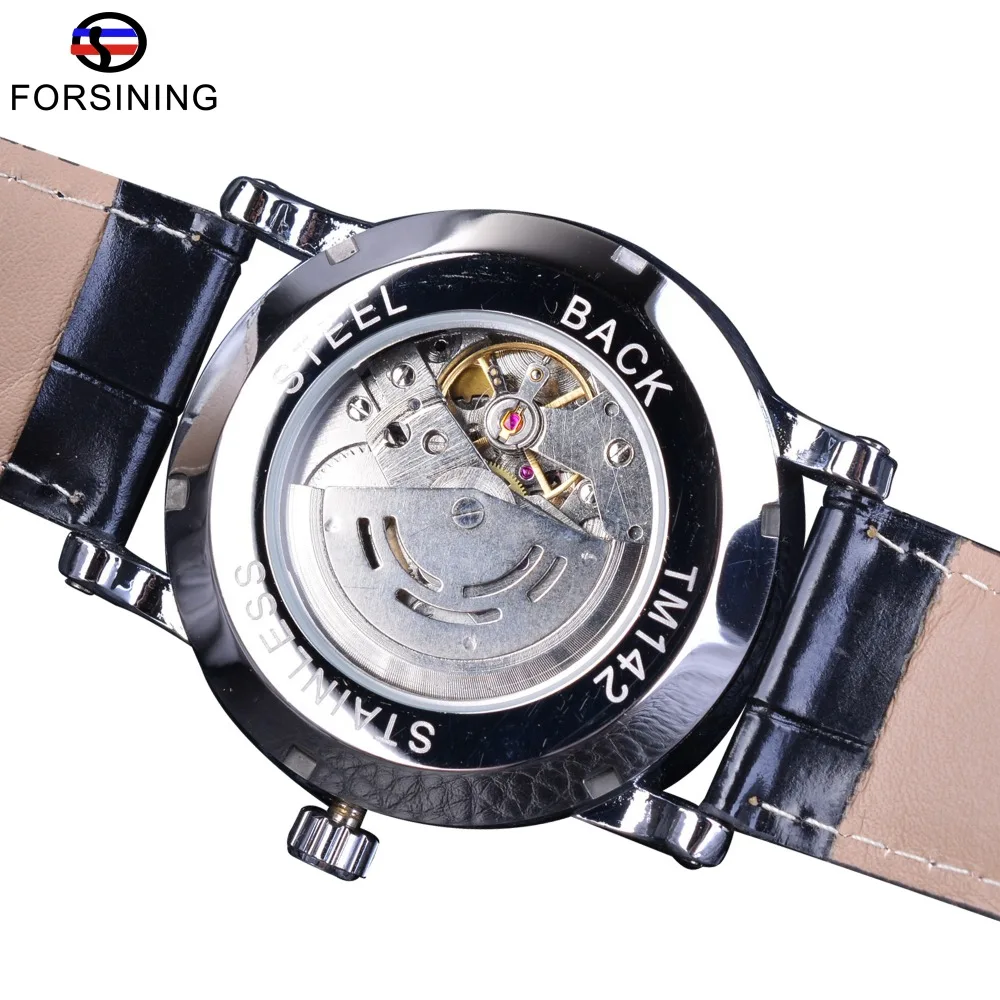 Forsining Fashion Business Series Calendar Display Concealed Design Clock Men Automatic Wrist Watch Top Brand Luxury Male Clock