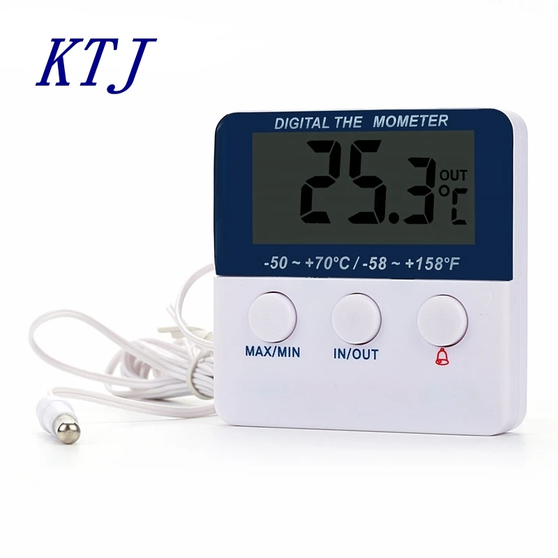 Smart Indoor Outdoor Alarm Thermometer Household Greenhouse Max/Min LCD Digital Table Temperature Detector C/F Swift With Stand