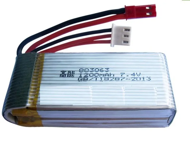 7,4 В, 1200 мАч, липо-аккумулятор 7,4 В, 1200 мАч, разъем JST X101/X102H, запасная часть для радиоуправляемого квадрокоптера, 2S, аккумулятор Lipo