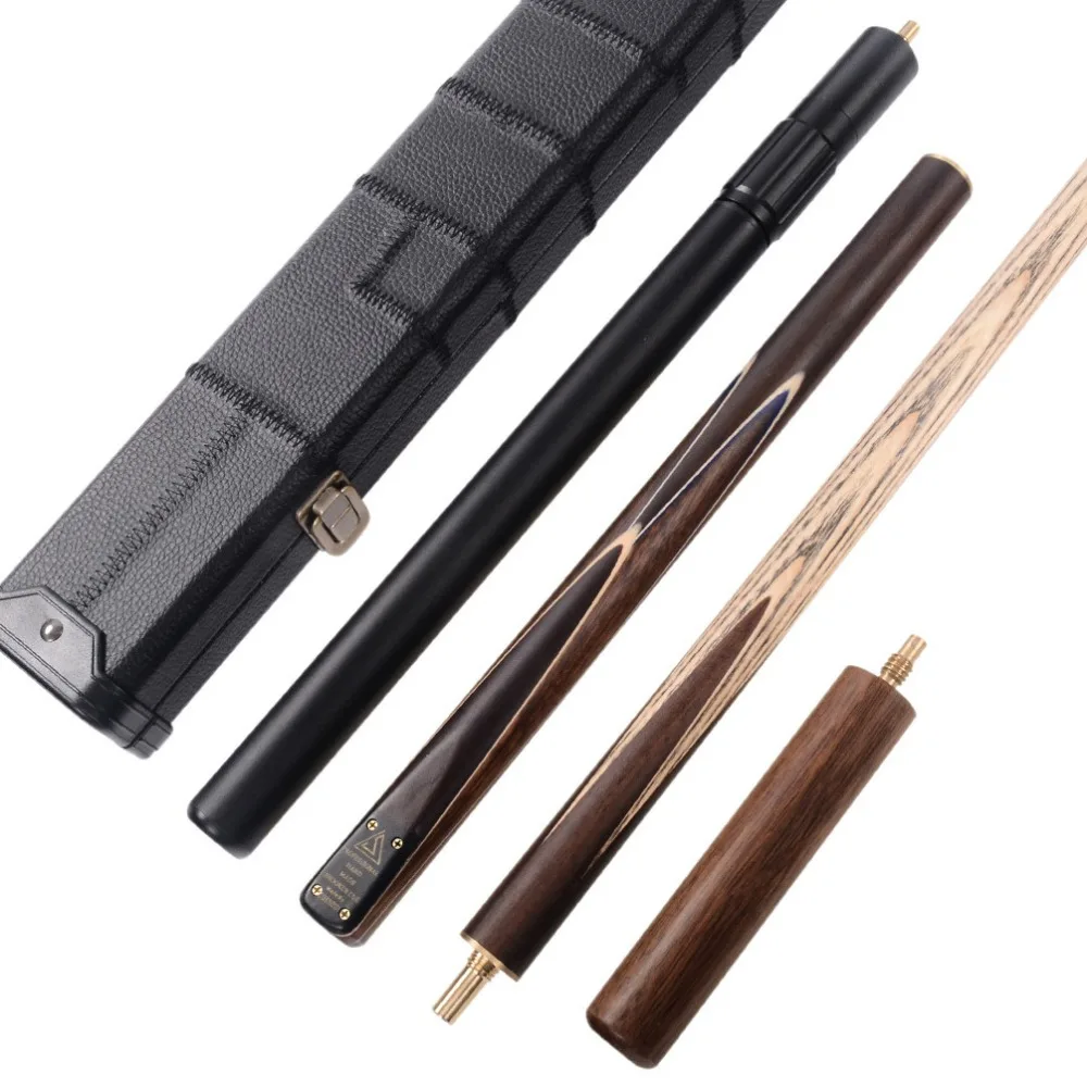 CUESOUL Classic Handmade 57 Inch Rosewood 3/4 Piece Snooker Cue + Black Cue Case and Cue Extension