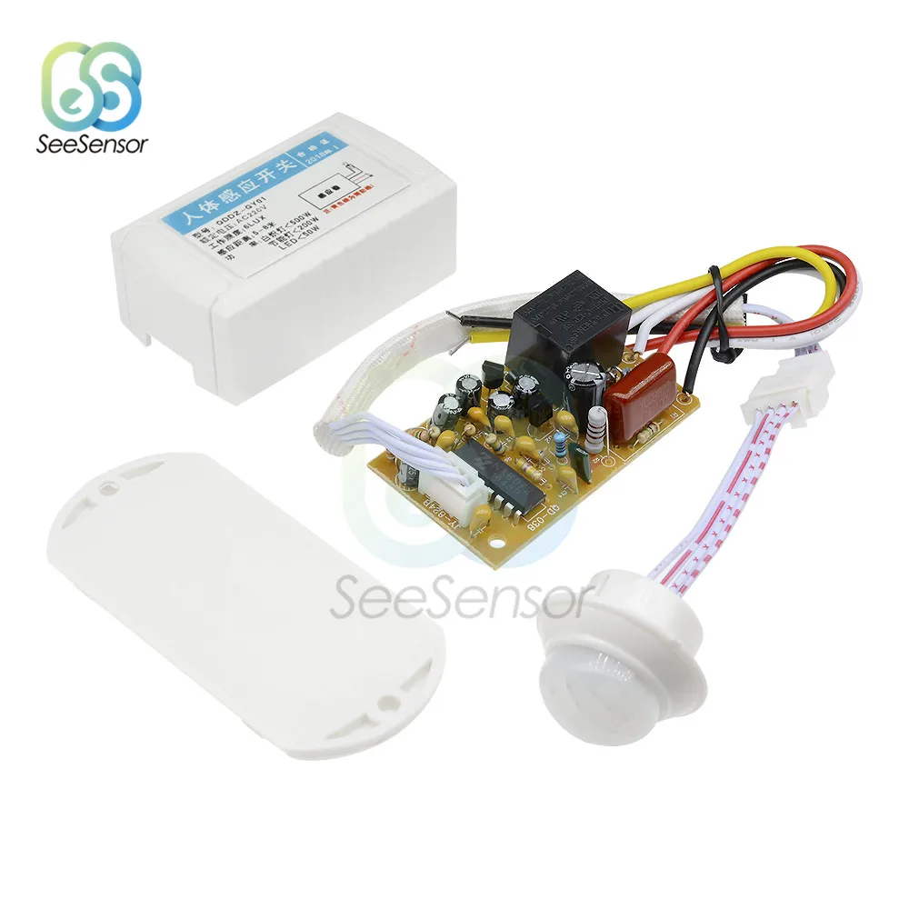 110V 220V PIR Motion Sensor Switch Body Infrared Automatic Light IR Intelligent Lamps Controller Sensors for Corridor Stairs