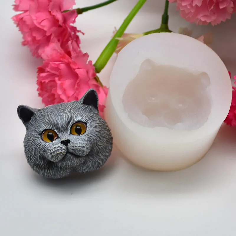 Silicone Mold Short-haired Cat Shaped Handmade Chocolate Soap Mold Fondant Cake Decoration Tool DIY Biscuit Mold Food Safe K265