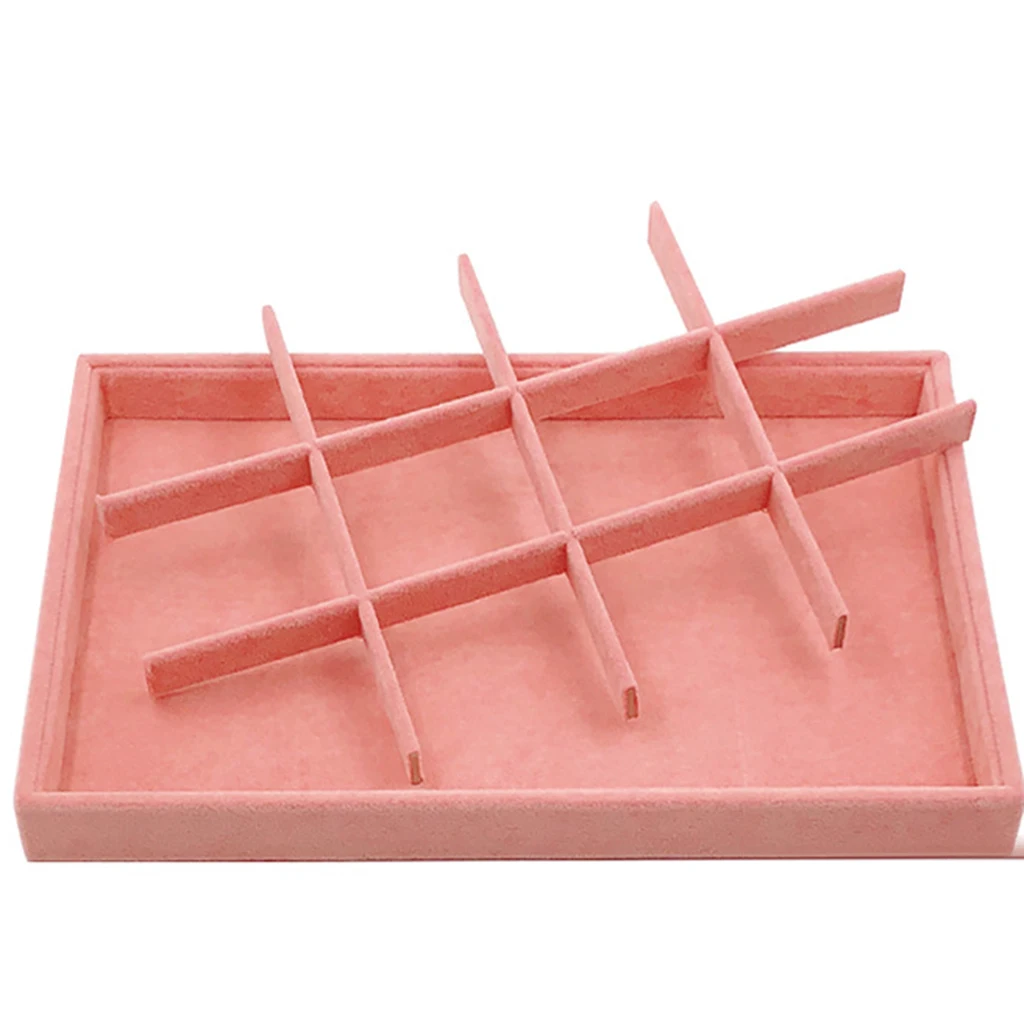 New Pink Velvet Jewelry Ring Display Organizer Case Tray Holder Necklace Earrings Bangle Storage Box Showcase Gift Box шкатулка