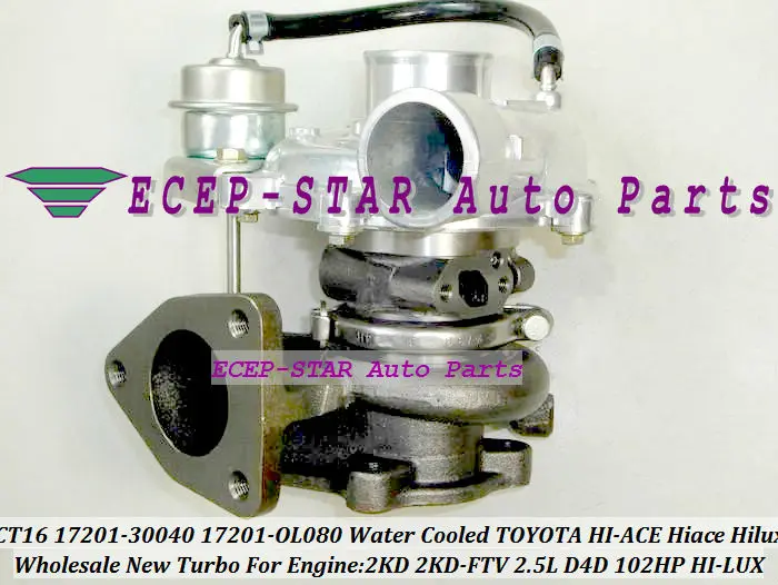 Water Cooled CT16 17201-30040 17201-OL080 Turbo Turbine Turbocharger For TOYOTA HI-ACE HI-LUX Hilux Hiace 2.5L 2KD 2KD-FTV 102HP