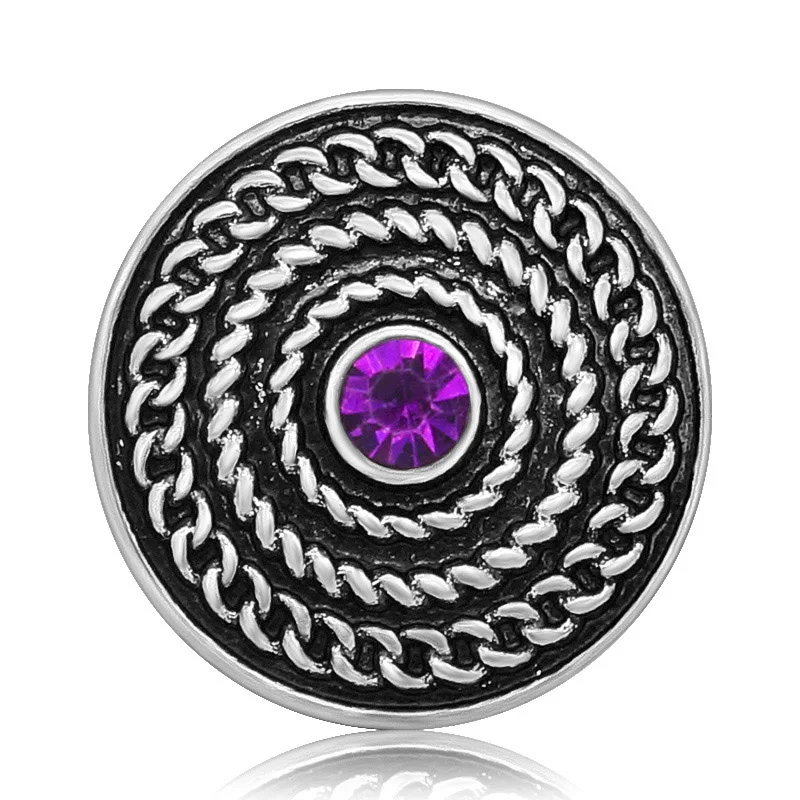 New KZ3141 Charming colorful rhinestone chain round pattern 20MM snap buttons fit snap bracelet jewelry wholesale