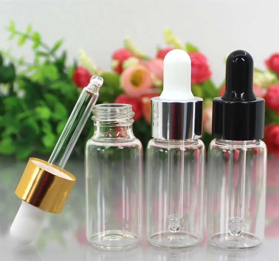 

Wholesale 10ml Clear Glass Dropper Bottles Empty Transparent Glass Cosmetic Containers With Dropper