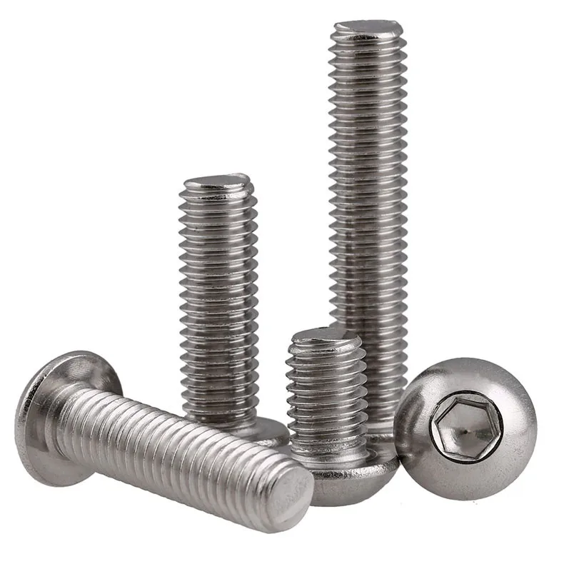 

1000pcs/lot M2*4 Bolt A2-70 ISO7380 Button Head Socket Screw/Bolt SUS304 Stainless Steel M2X4mm