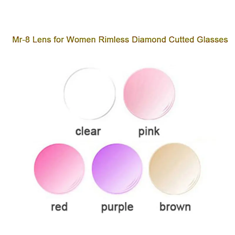 MR-8 Lenses for Women Rimless Diamond Cutted Glasses Frame,Customized Shape Choices and Optional Colors