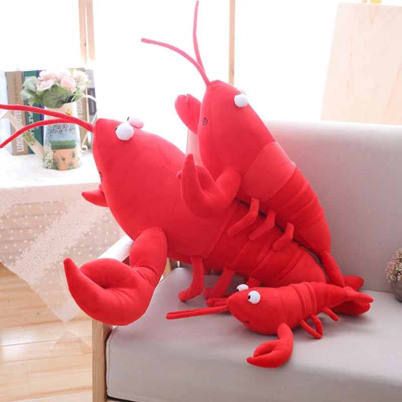 30/55/80cm Cute Cartoon Lobster pluszowe zabawki lalki miękkie nadziewane Sea Animal Lobster poduszka kreatywna poduszka Decor Kids Birthday Gift