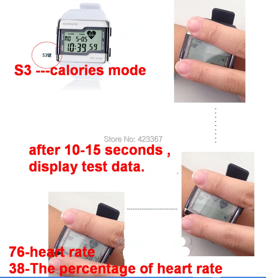 XONIX Mens Womens Heart Rate Monitor Calories Watch Sports Led Light Multifunctional Fashion Waterproof 100m Running Watch