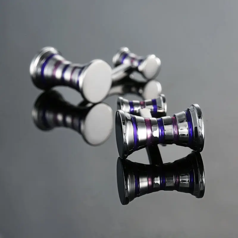 DY  Men French shirt Cufflinks  New high quality enamel round carving pattern retro pattern Cuff buckle