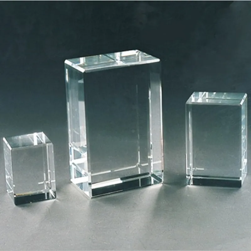 Wholesale 10pcs/50pcs/100pcs 40x40x60mm ,50x50x80mm,60x60x90mm Size Crystal Cuboid K9 Crystal Blank Block for 3d Laser Engraved