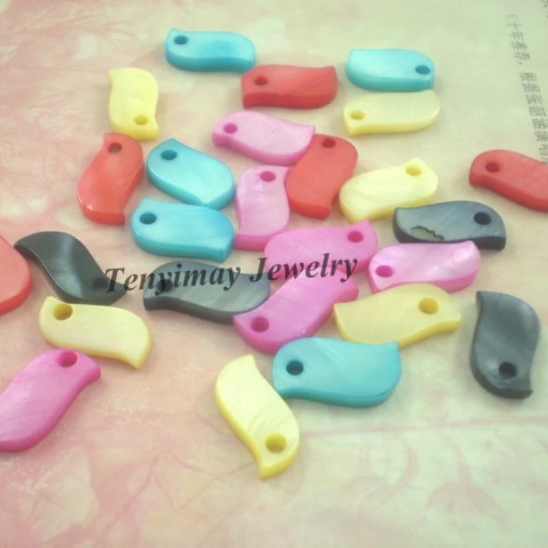 Mixed Color Bird Shape Shell Charms Free Shipping, Fashion S Shape Shell DIY Pendants 150pcs/Lot