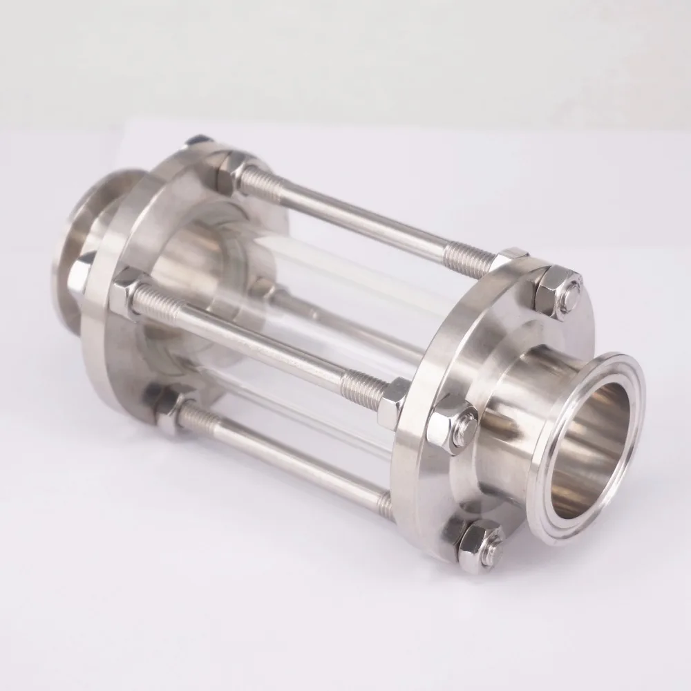 

38mm 1-1/2" SUS 304 Stainless Steel Sanitary Fitting 1.5" Tri Clamp Flow Sight Glass For Homebrew Dairy Product