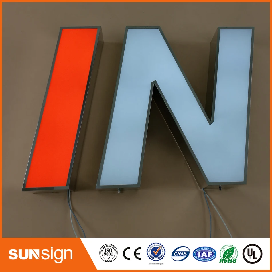 

Stainless steel channel letter sign making outdoor illuminated signs