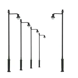 Evemodel LYM34 5pcs Model Railway HO OO Scale 1:87 Lamp Post Street Lights LEDs 3.54in