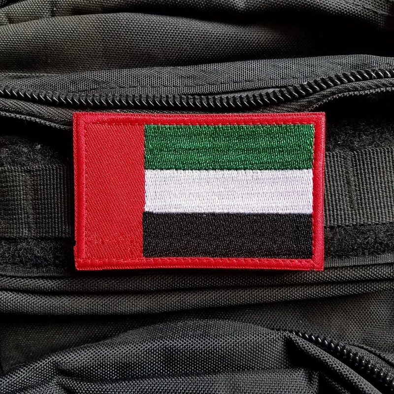 1PCS Voll Stickerei Tunesien Flagge Patch Rucksack Tasche Jacke Armbinde Abzeichen Haken und Schleife Doppel Seite 7,5 cm * 5 cm – Detail 3