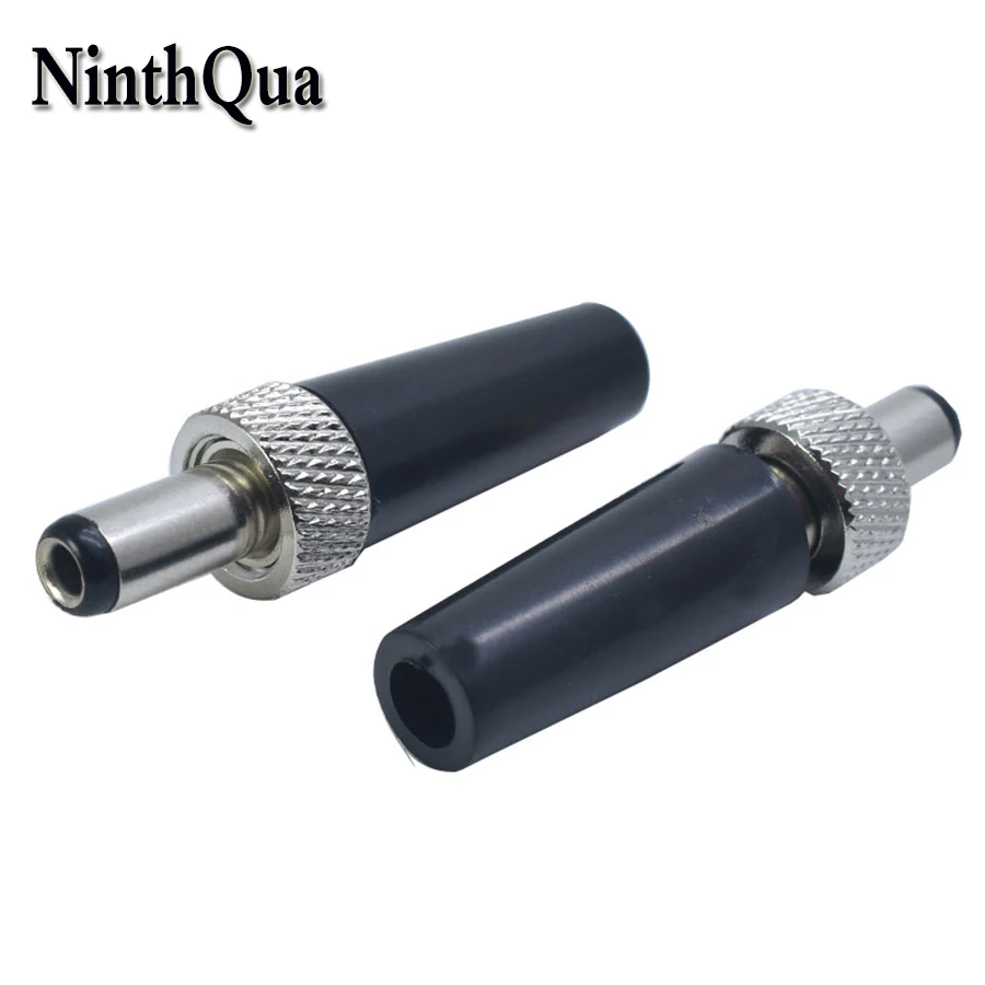 1pcs 5.5*2.1 mm / 5.5*2.5mm Locking male DC Power Plug Welded Type Connector with Nut