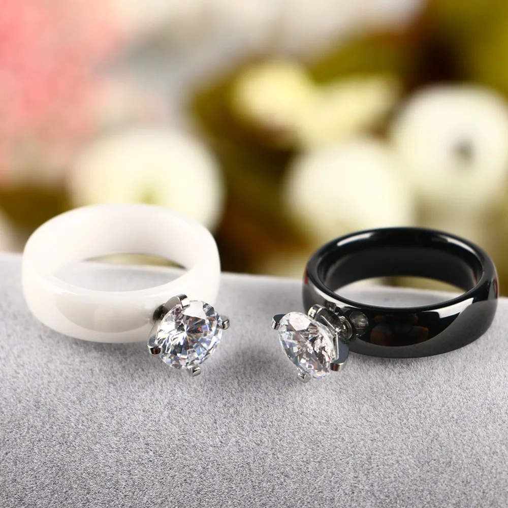 2.0 Carat Exquisite Bijoux Square Wedding & Engagement Ring Made With Cubic Zirconia Ceramic Jewelry Rings For Women Men Gift