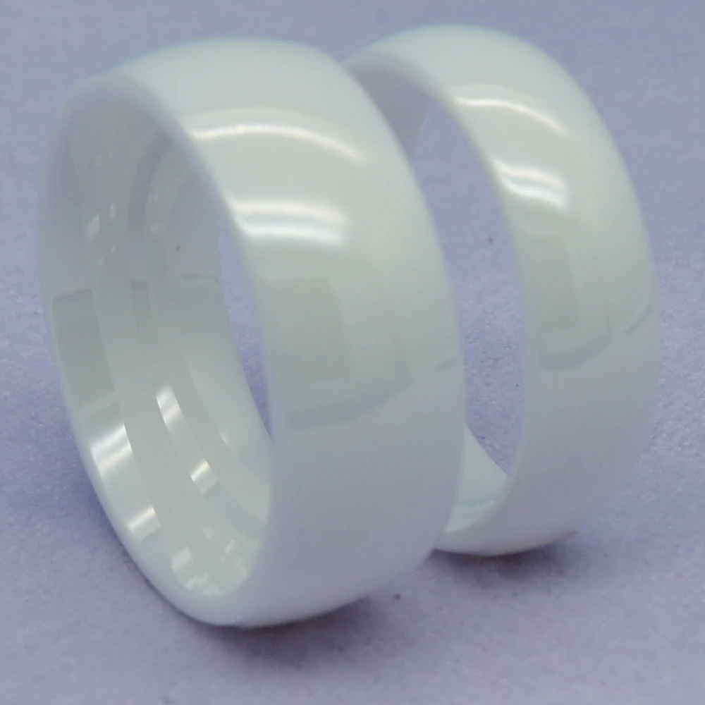 8mm classic white hi-tech scratch proof ceramic ring